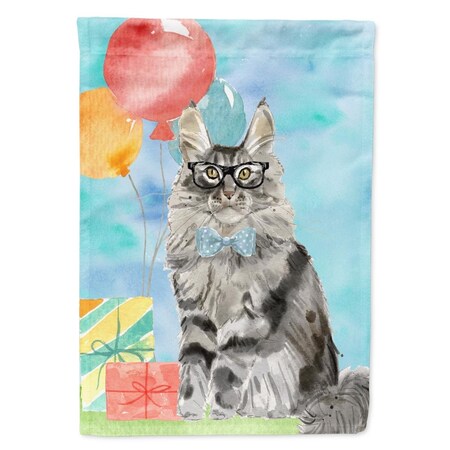 Carolines Treasures Maine Coon Happy Birthday Flag Canvas House Size CK3169CHF